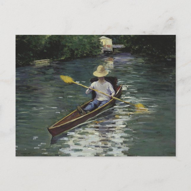 Postal Gustave Caillebotte - canoa en el Yerres (Anverso)