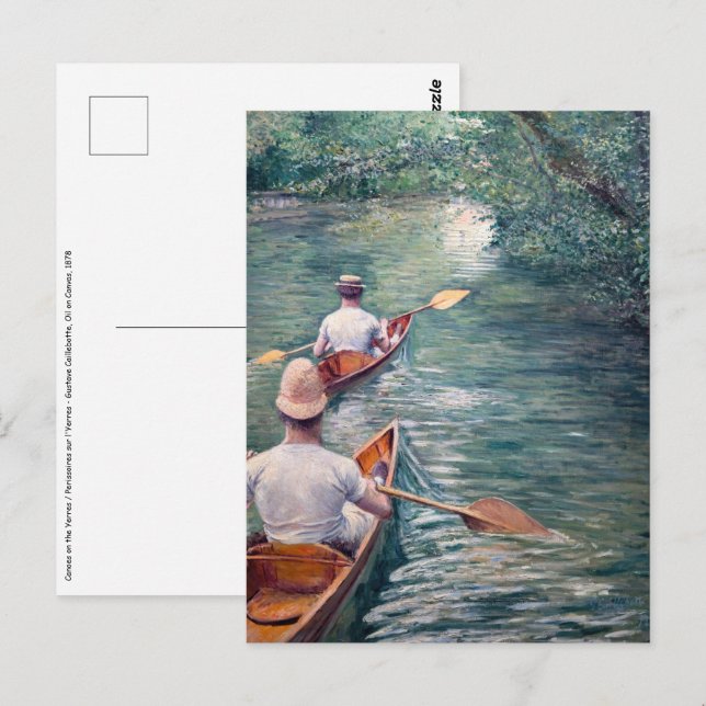 Postal Gustave Caillebotte - Canoas en el Yerres (Anverso / Reverso)
