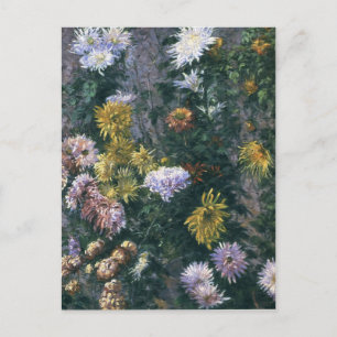 Postal Gustave Caillebotte - Crisantemo blanco y amarillo