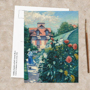 Postal Gustave Caillebotte - Dalias, Jardín