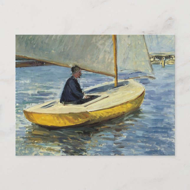 Postal Gustave Caillebotte - El bote amarillo (Anverso)