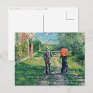 Postal Gustave Caillebotte - El camino cuesta arriba