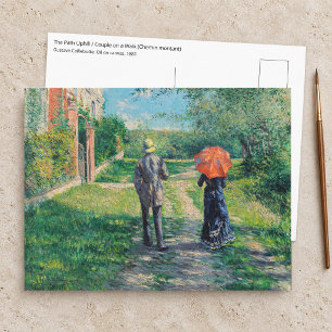 Postal Gustave Caillebotte - El camino cuesta arriba
