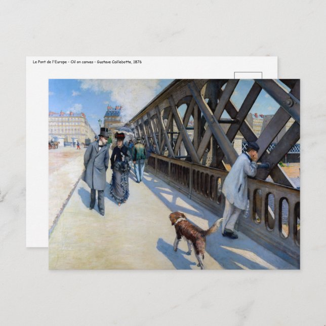 Postal Gustave Caillebotte - El Puente de Europa (Anverso / Reverso)
