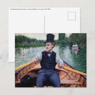 Postal Gustave Caillebotte - Fiesta en barca