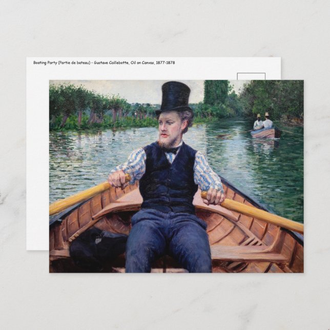 Postal Gustave Caillebotte - Fiesta en bote (Anverso / Reverso)