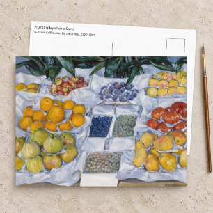 Postal Gustave Caillebotte - Frutas expuestas en un puest