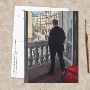 Postal Gustave Caillebotte - Joven en su ventana