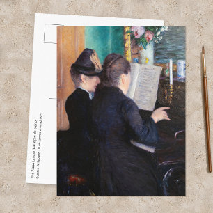 Postal Gustave Caillebotte - La Lección de Piano