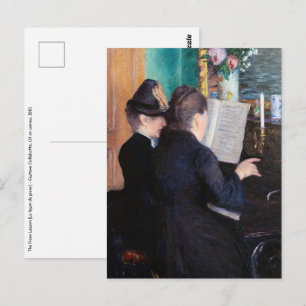 Postal Gustave Caillebotte - La Lección de Piano