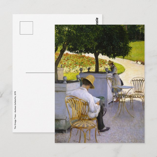 Postal Gustave Caillebotte - Los naranjos (Anverso / Reverso)