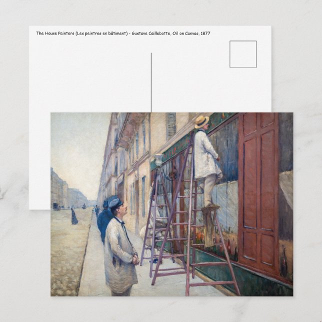 Postal Gustave Caillebotte - Los pintores de casas (Anverso / Reverso)