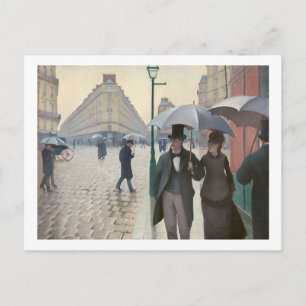 Postal Gustave Caillebotte, Paris Street; Día lluvioso