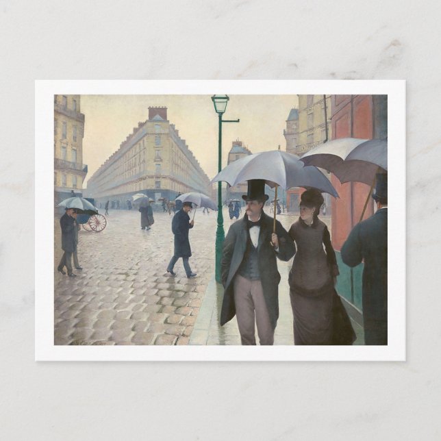 Postal Gustave Caillebotte, Paris Street; Rainy Day (Anverso)