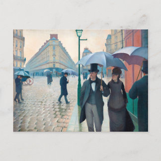 Postal Gustave Caillebotte Paris Street Rainy Day Artwork
