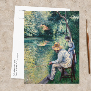 Postal Gustave Caillebotte - Pesca con caña