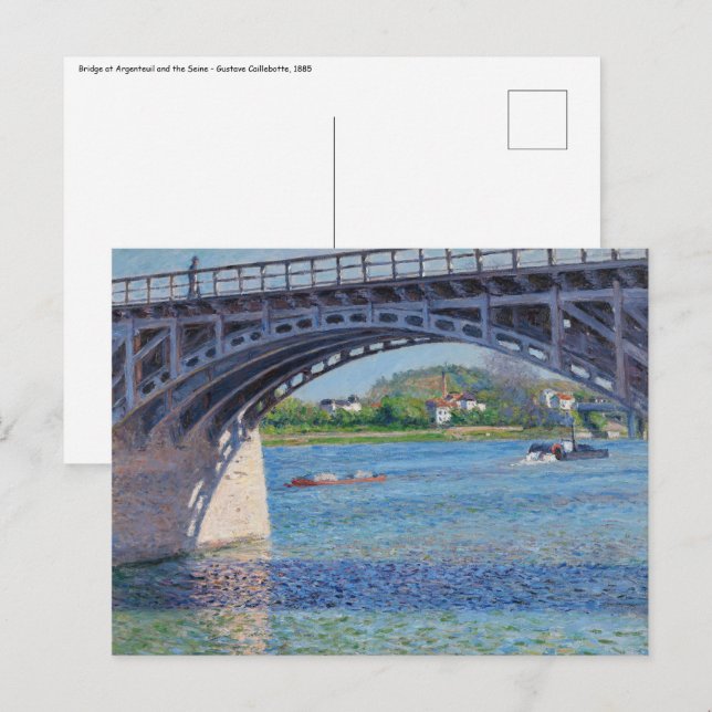 Postal Gustave Caillebotte - Puente de Argenteuil y Sena (Anverso / Reverso)