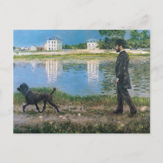 Postal Gustave Caillebotte - Richard Gallo y su perro (Anverso)