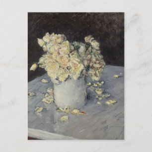 Postal Gustave Caillebotte - Rosas amarillas en una bolsa