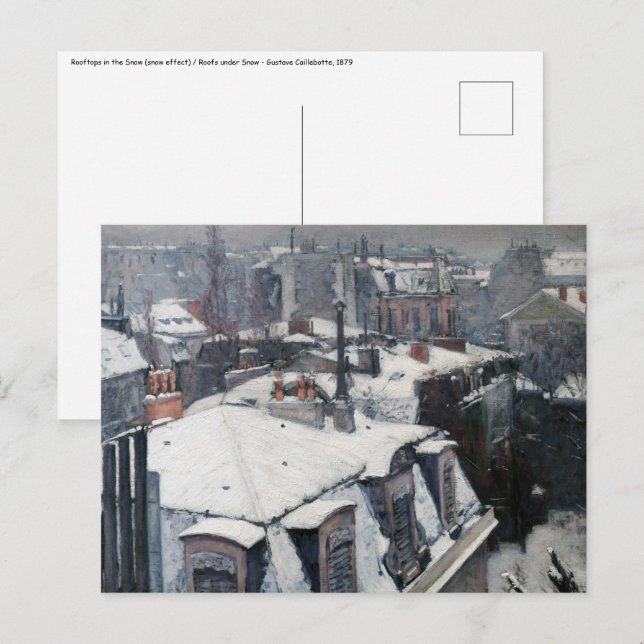 Postal Gustave Caillebotte - Techos en la nieve (Anverso / Reverso)