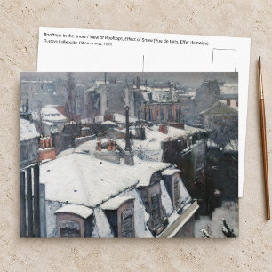 Postal Gustave Caillebotte - Tejados bajo la nieve