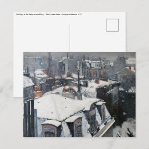 Postal Gustave Caillebotte - Tejados bajo la nieve