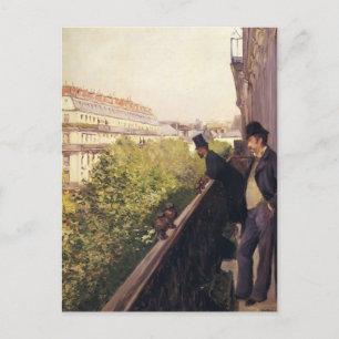 Postal Gustave Caillebotte: Un balcón, Boulevard Haussman