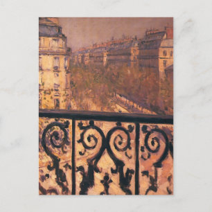 Postal Gustave Caillebotte - Un balcón en París