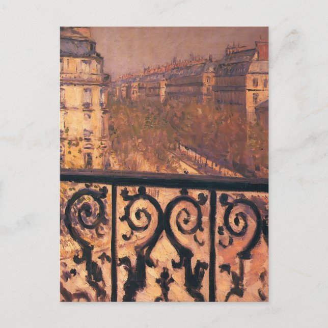 Postal Gustave Caillebotte - Un balcón en París (Anverso)