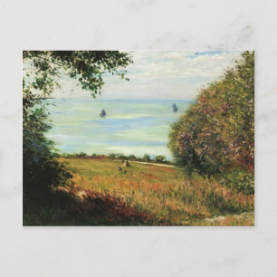 Postal Gustave Caillebotte - Vista del mar desde Villervi