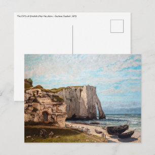 Postal Gustave Courbet - Acantilados en Etretat después d