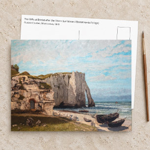 Postal Gustave Courbet - Acantilados en Etretat después d