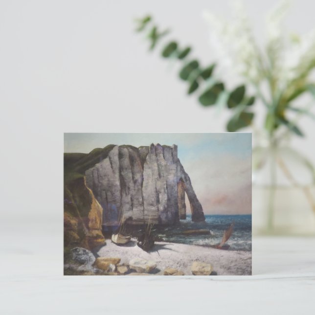 Postal Gustave Courbet Cliff, de época de Etretat (Anverso de pie)