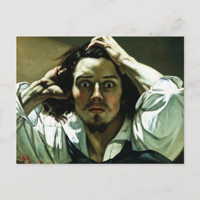 Postal Gustave Courbet - El hombre desesperado (Anverso)
