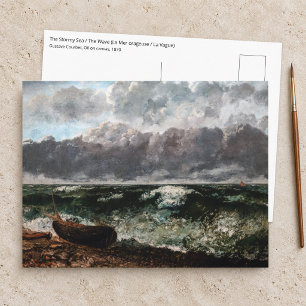 Postal Gustave Courbet - El Mar Tempestuoso / La Ola