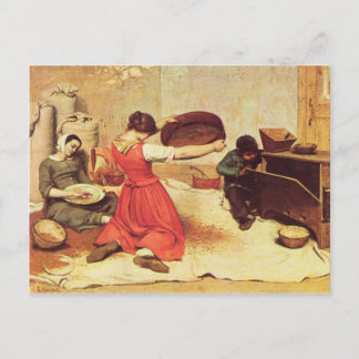 Postal Gustave Courbet - El tamiz de grano