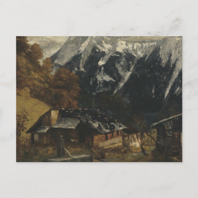 Postal Gustave Courbet - Escena alpina (Anverso)
