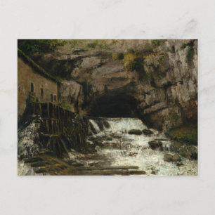 Postal Gustave Courbet - La fuente del Loue