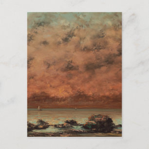 Postal Gustave Courbet - Las rocas negras en Trouville