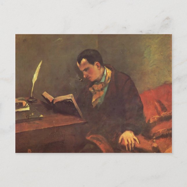 Postal Gustave Courbet - Retrato de Charles Baudelaire (Anverso)
