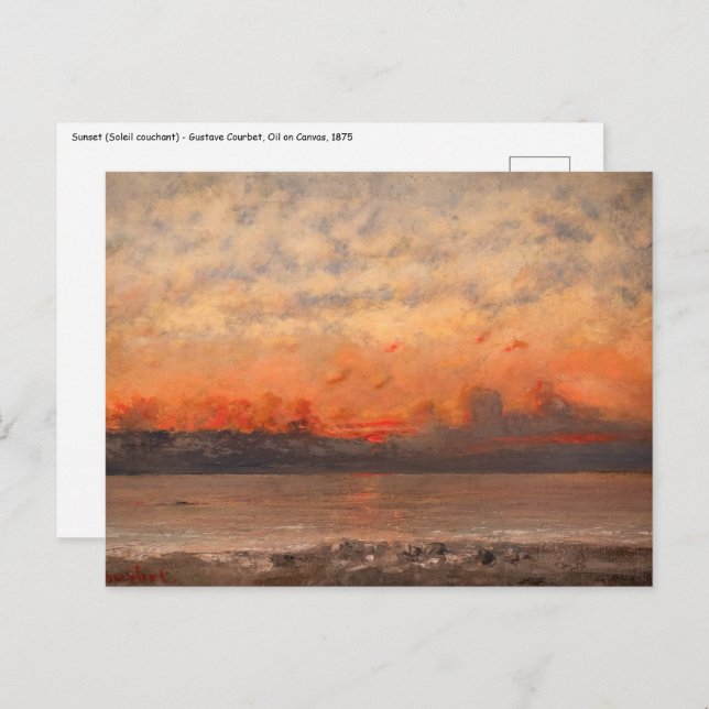 Postal Gustave Courbet - Sunset (Anverso / Reverso)