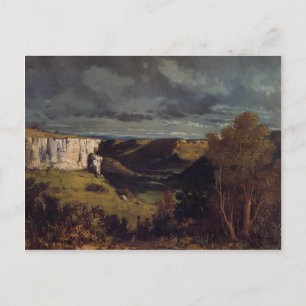 Postal Gustave Courbet - Valle del Loue en el clima torme
