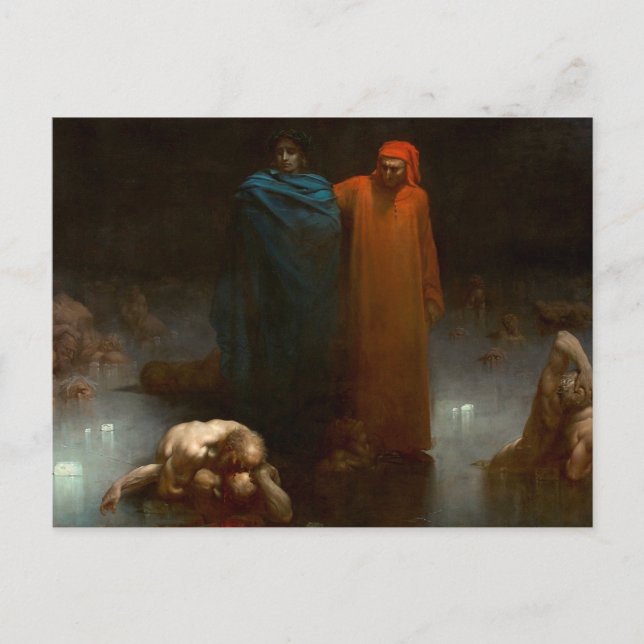 Postal Gustave Dore - Dante Y Virgil En El Noveno Círculo (Anverso)