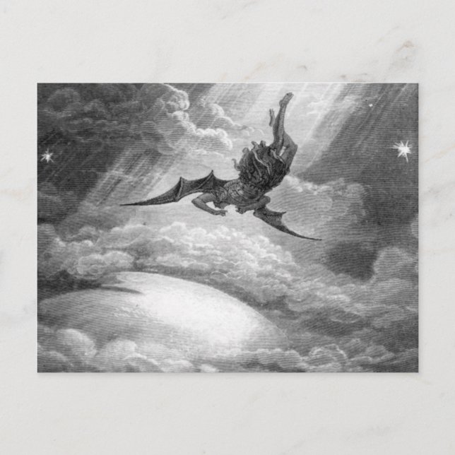 Postal Gustave Dore Satan Del Paraíso Perdido Por John Mi (Anverso)