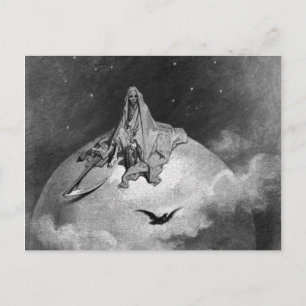 Postal Gustave Dore - The Raven