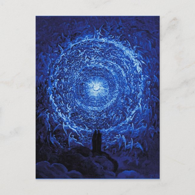 Postal Gustave Dore The White Rose (postal azul) (Anverso)
