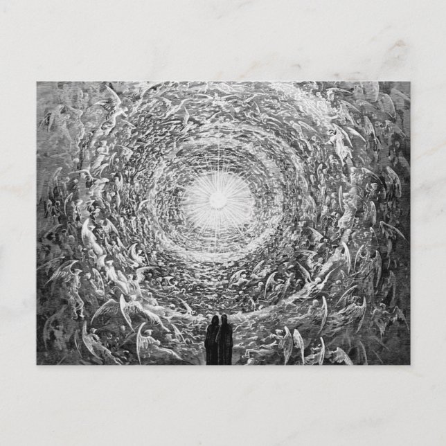 Postal Gustave Dore - ( The White Rose ) Vision Empyrean (Anverso)