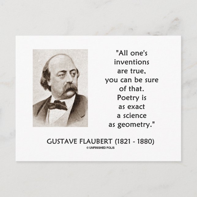Postal Gustave Flaubert Inventiva la verdadera ciencia de (Anverso)