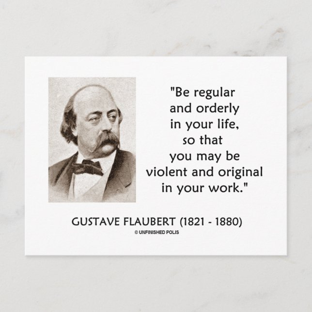 Postal Gustave Flaubert Violent Original En Tu Trabajo (Anverso)