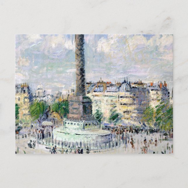 Postal Gustave Loiseau La Place de la Bastille (Anverso)